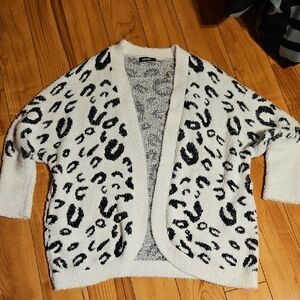 Black and White Leopard Cardigan